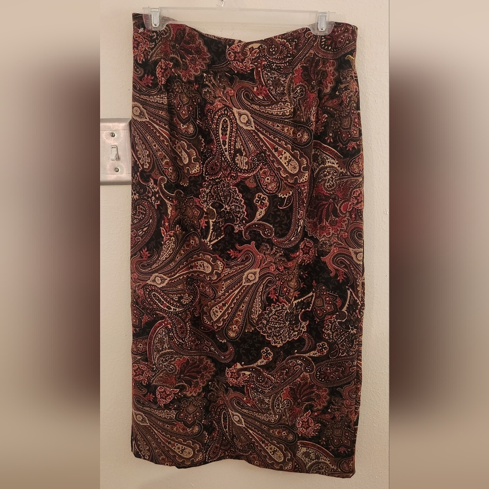 Briggs New York Multicolor Paisley Skirt